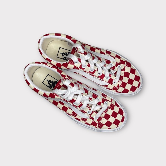 Vans Old School Red Allover Checkerboard Sneakers - Picture 2 of 7